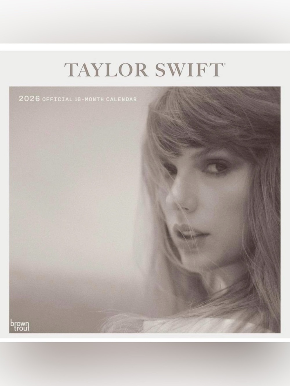 Taylor Swift Sepia-Toned Portrait Calendar Cover